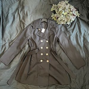 NWT - Express Black Rain Coat / Trench Coat